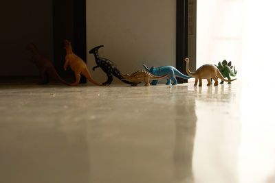 Surface level of toys on floor at home