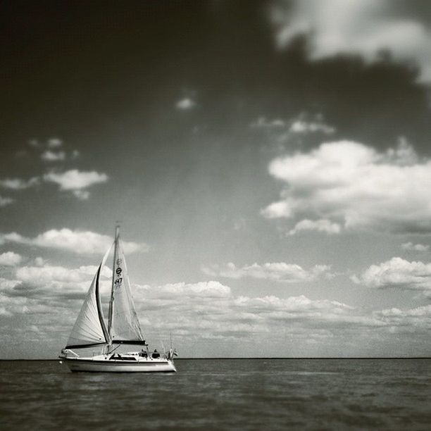 nautical vessel, sea, transportation, water, mode of transport, boat, horizon over water, sky, waterfront, tranquility, tranquil scene, scenics, sailboat, beauty in nature, nature, sailing, cloud - sky, moored, travel, cloud