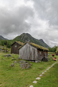 The innerdalen valley with its lakes, waterfalls, high mountains and old huts