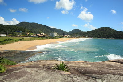 View of calm beach against the sky