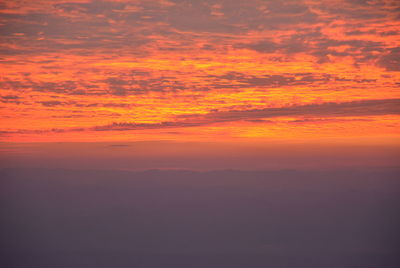 Scenic view of dramatic sky during sunset