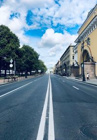 Surface level of road against sky