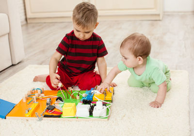 Boy playing with toy