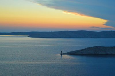 Scenic view of sea during sunset