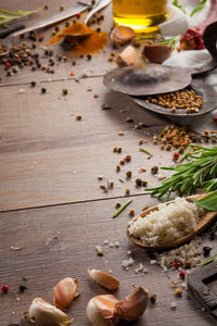 Close-up of food on table