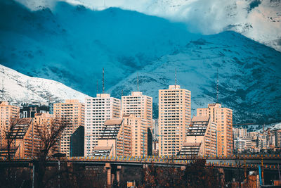 Aerial view of buildings in city