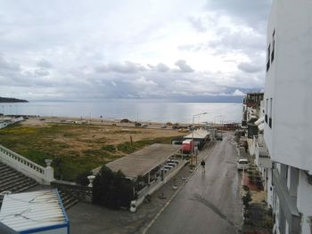 View of sea against cloudy sky