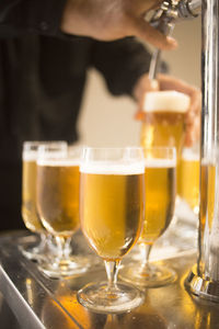 Glass of wine glasses on table