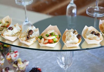 Close-up of food in plate on table