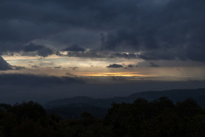 Scenic view of dramatic sky during sunset