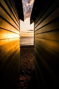 Scenic view of sea against sky at sunset