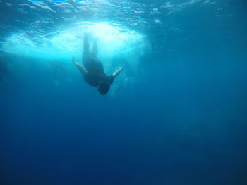 Man swimming in sea
