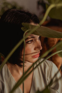 Close-up portrait of young woman