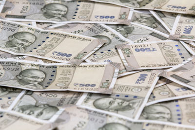 Full frame shot of indian paper currency