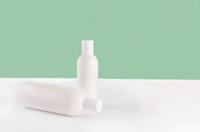 White cosmetic mockup bottles. spa, skin care, body treatment