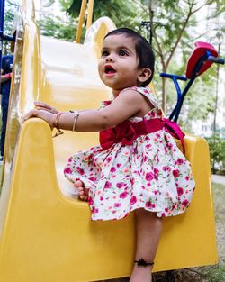 Cute girl playing outdoors