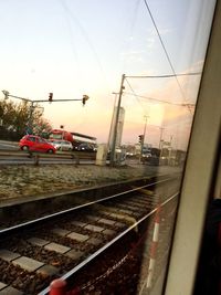 Train on railroad station platform