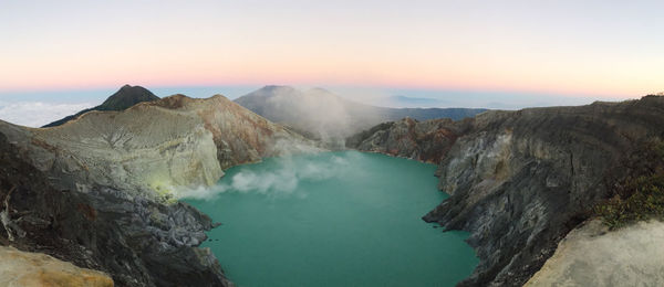 Scenic view of mountains against clear sky