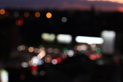 Defocused image of illuminated city