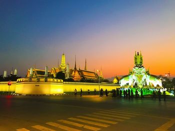 View of illuminated city at night