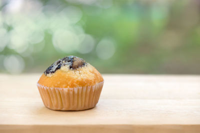 Close-up of cupcakes on table