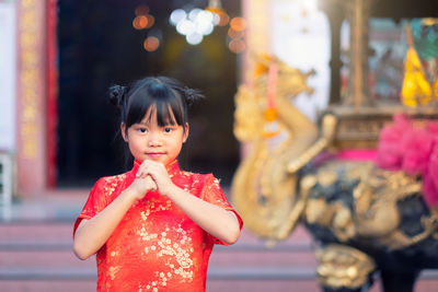 Portrait of a boy in temple