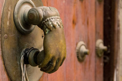 Close-up of door knocker