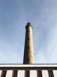 Low angle view of lighthouse against sky