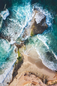 Aerial view of sea waves