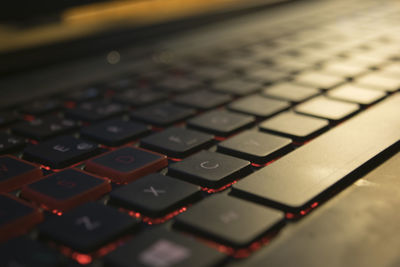 Close-up of computer keyboard