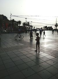 Woman standing in city