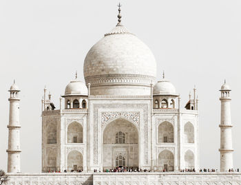 Low angle view of taj mahal against clear sky