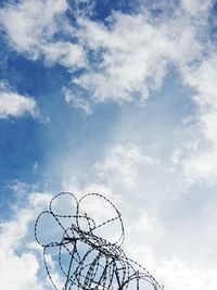 Low angle view of basketball hoop against sky