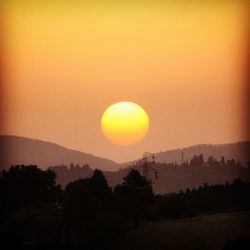 Scenic view of landscape at sunset