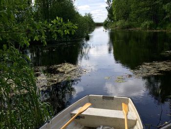 River amidst trees against sky