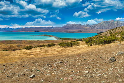 Scenic view of beach against sky