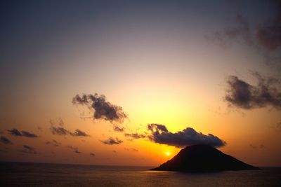 Scenic view of sea at sunset