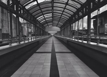 Empty railroad station platform