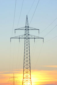 Low angle view of power lines