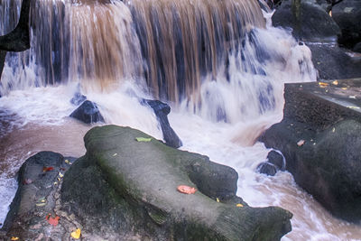 Scenic view of waterfall