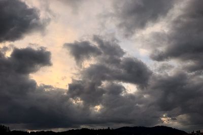 Low angle view of storm clouds in sky