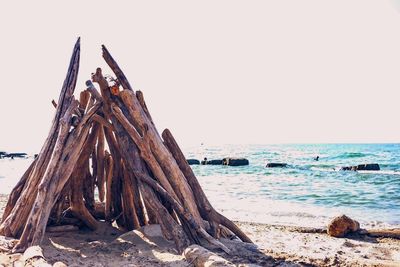 View of sea against clear sky