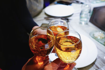 Close-up of drink in glass on table