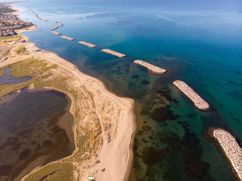 High angle view of beach