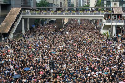 High angle view of group of people