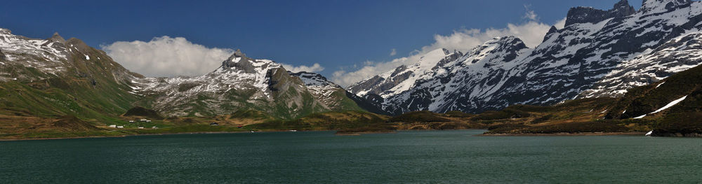 Scenic view of mountains against sky