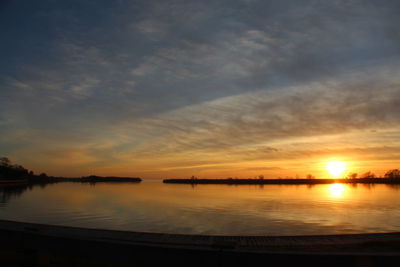 Scenic view of sunset over sea