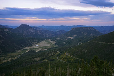 Sunset over rocky mountain national park