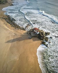 High angle view of beach