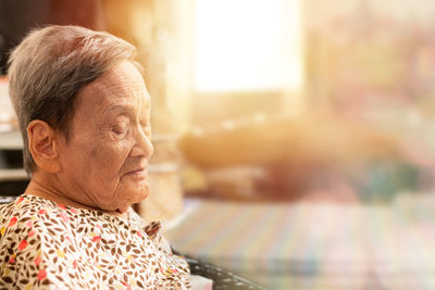 Portrait of woman looking away